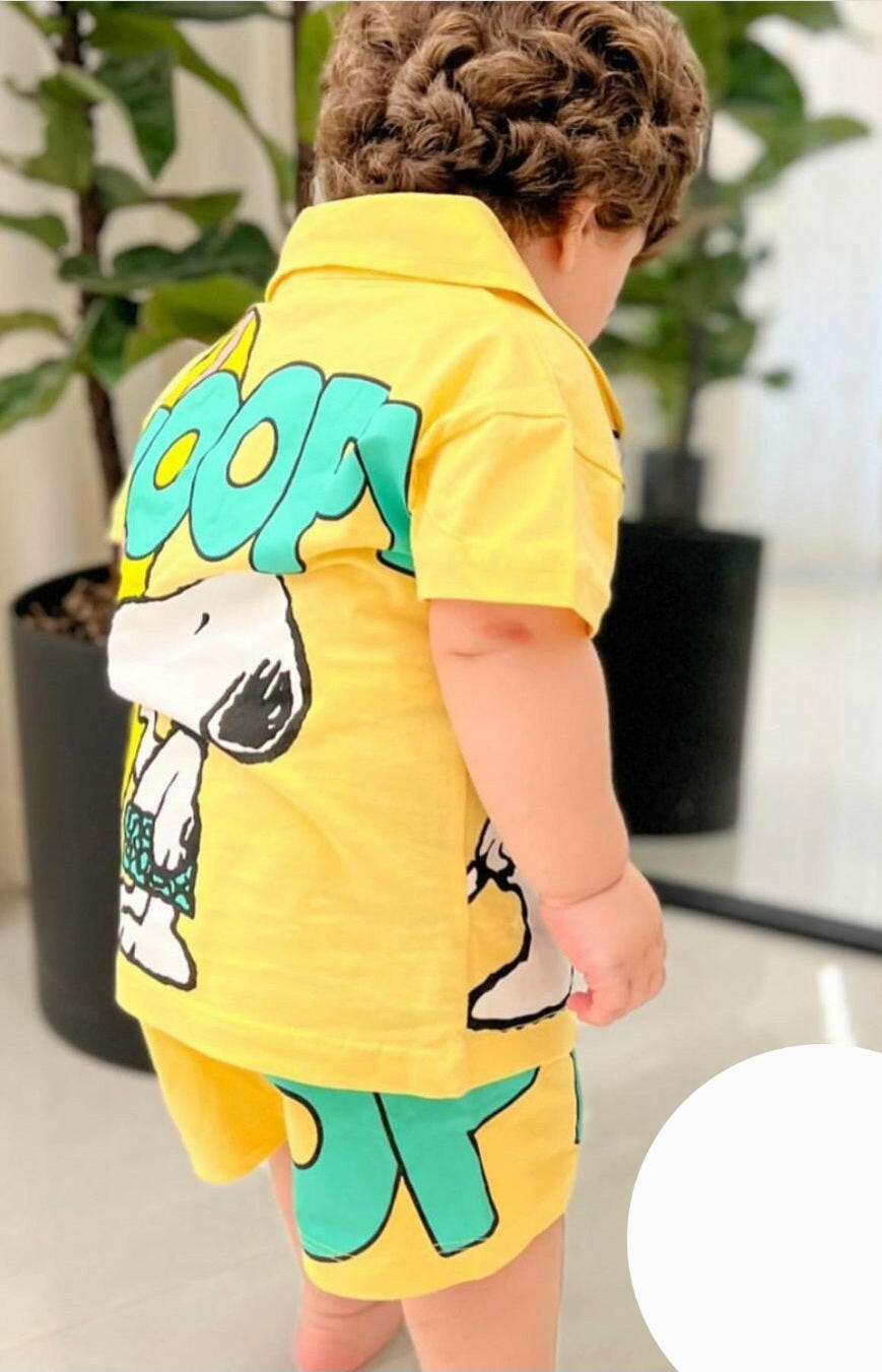 Ensemble2 pièces short et t-shirt imprimé Snoopy 2 bébé fille de 18 mois à 2 ans - Karasmoode