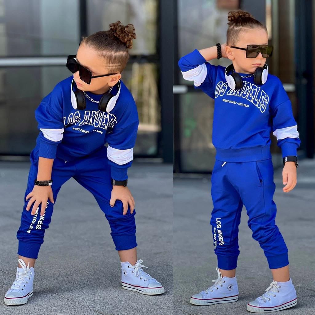 Ensemble 2 pièce pantalon jogging et veste imprimé LOS ANGELES pour garçon de 3 à 10 ans - Karasmoode