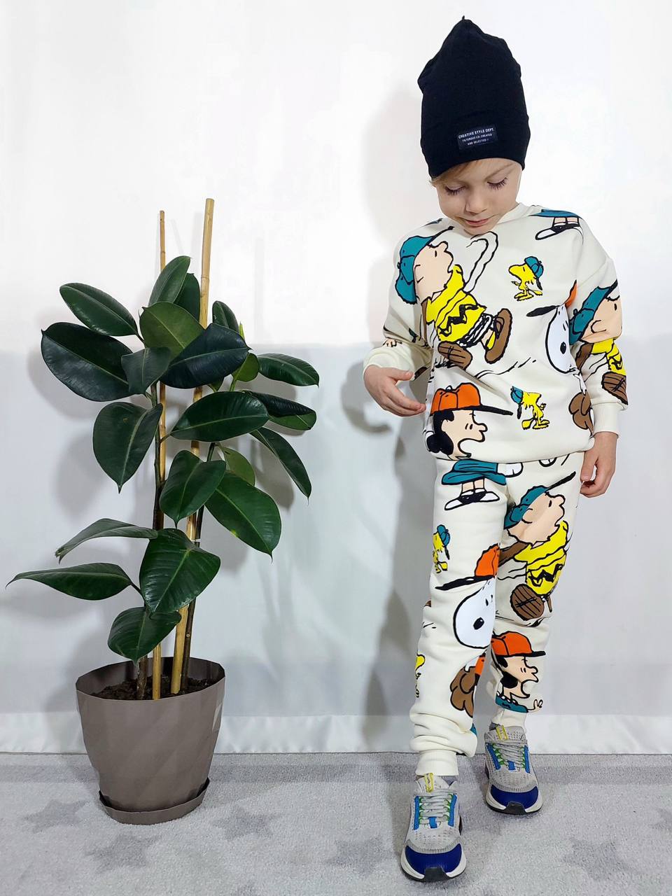 Ensemble 2 pièces pantalon jogging et chandail imprimé Bonhomme unisexe de 2 à 8 ans - Karasmoode