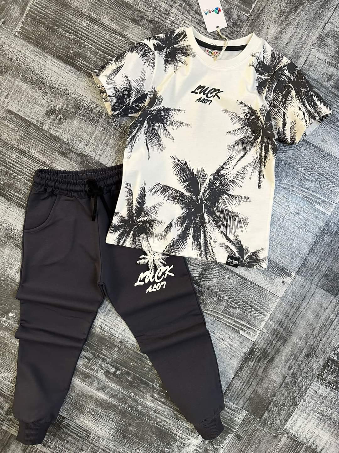 Ensemble 2 pièces pantalon jogging et t-shirt IMPRIMÉ pour enfant garçon de 5 à 14 ans - Karasmoode