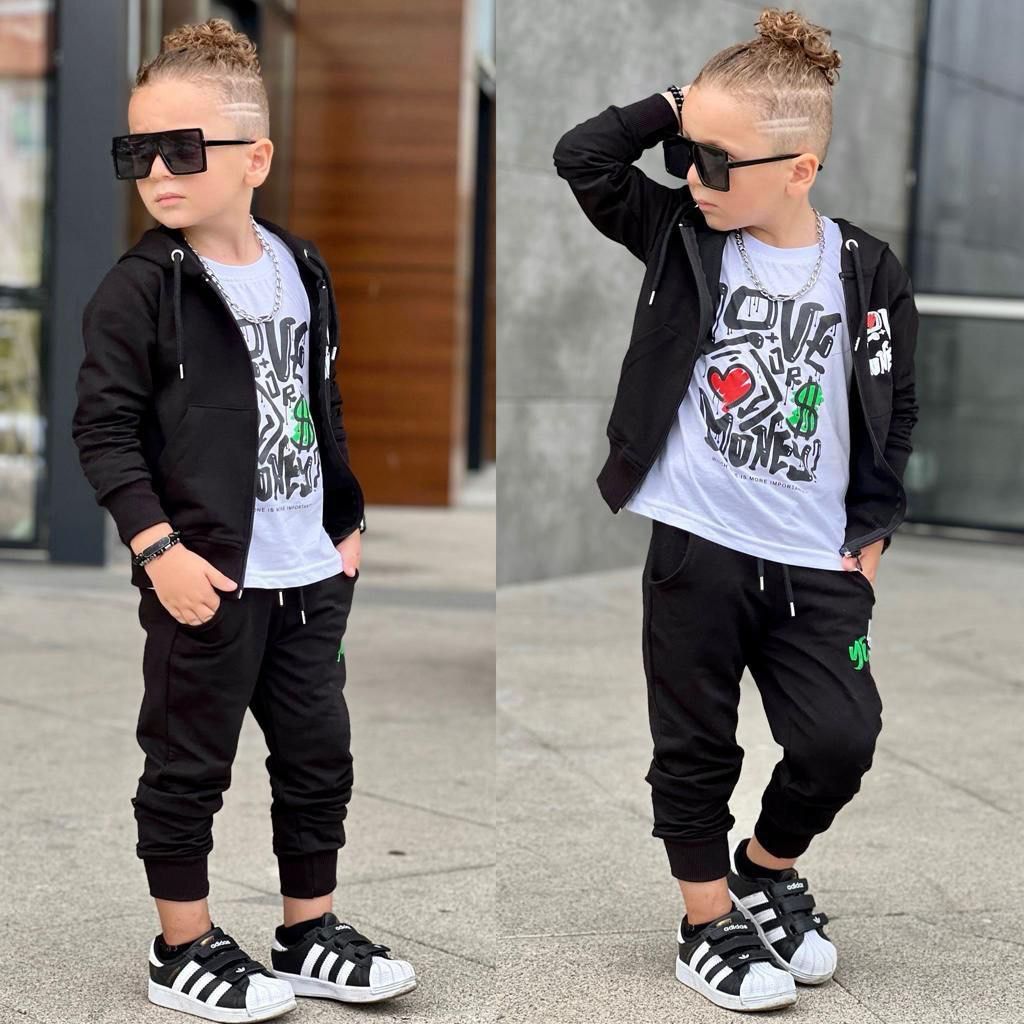 Ensemble 3 pièces pantalon jogging et veste imprimé Lovely pour enfant garçon de 3 à 10 ans - Karasmoode