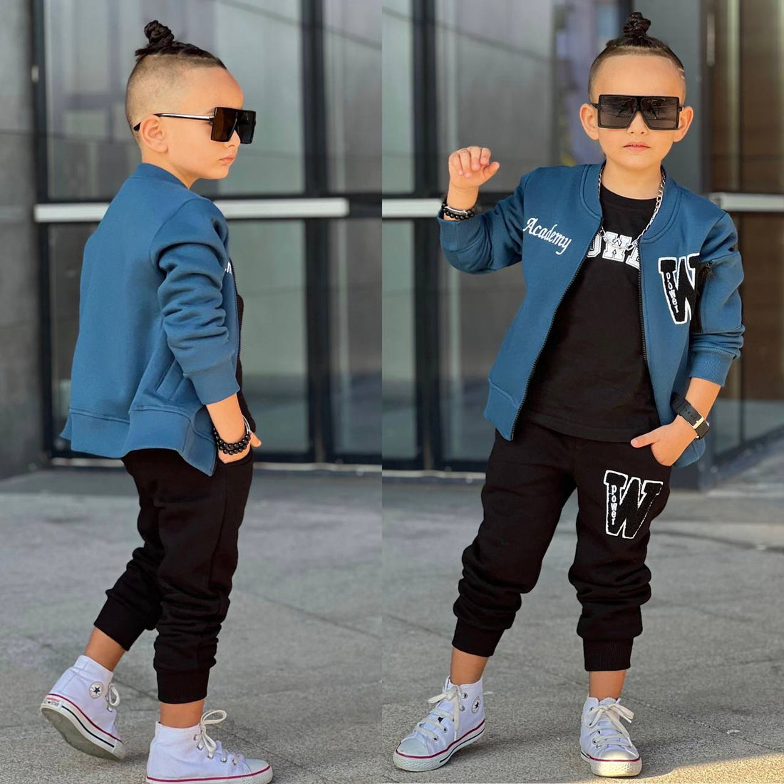 Ensemble 3 pièces pantalon jogging et veste pour enfant garçon de 3 à 10 ans - Karasmoode