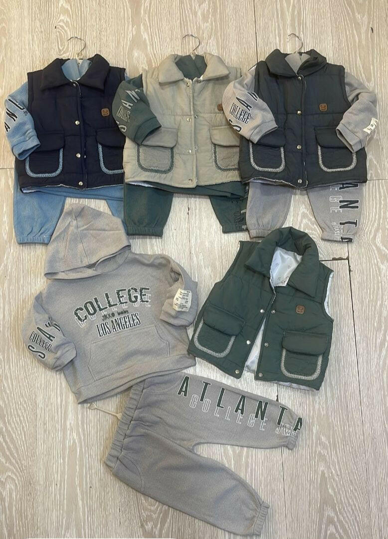 Ensemble 3 pièces pantalon jogging imprimé ATLANTA pour bébé garcon de 12 mois à 24 mois. - Karasmoode