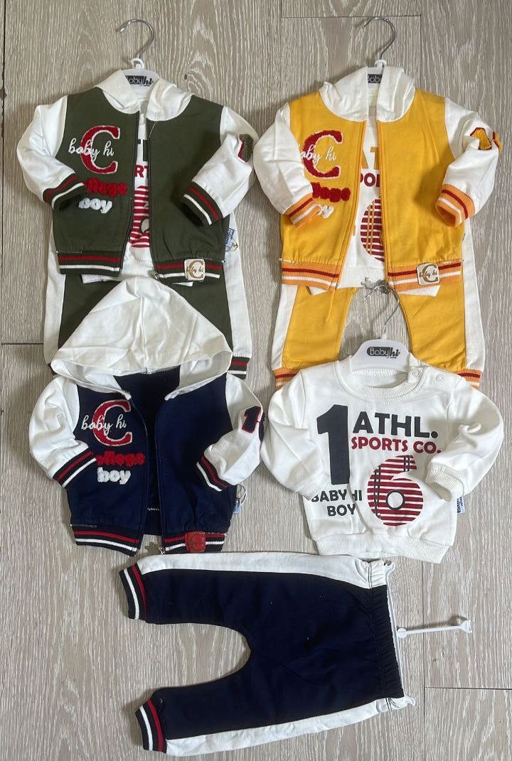 Ensemble 3 pièces pantalon jogging imprimé COLLAGE BOY pour bébé garçon de 6 mois à 18 mois - Karasmoode