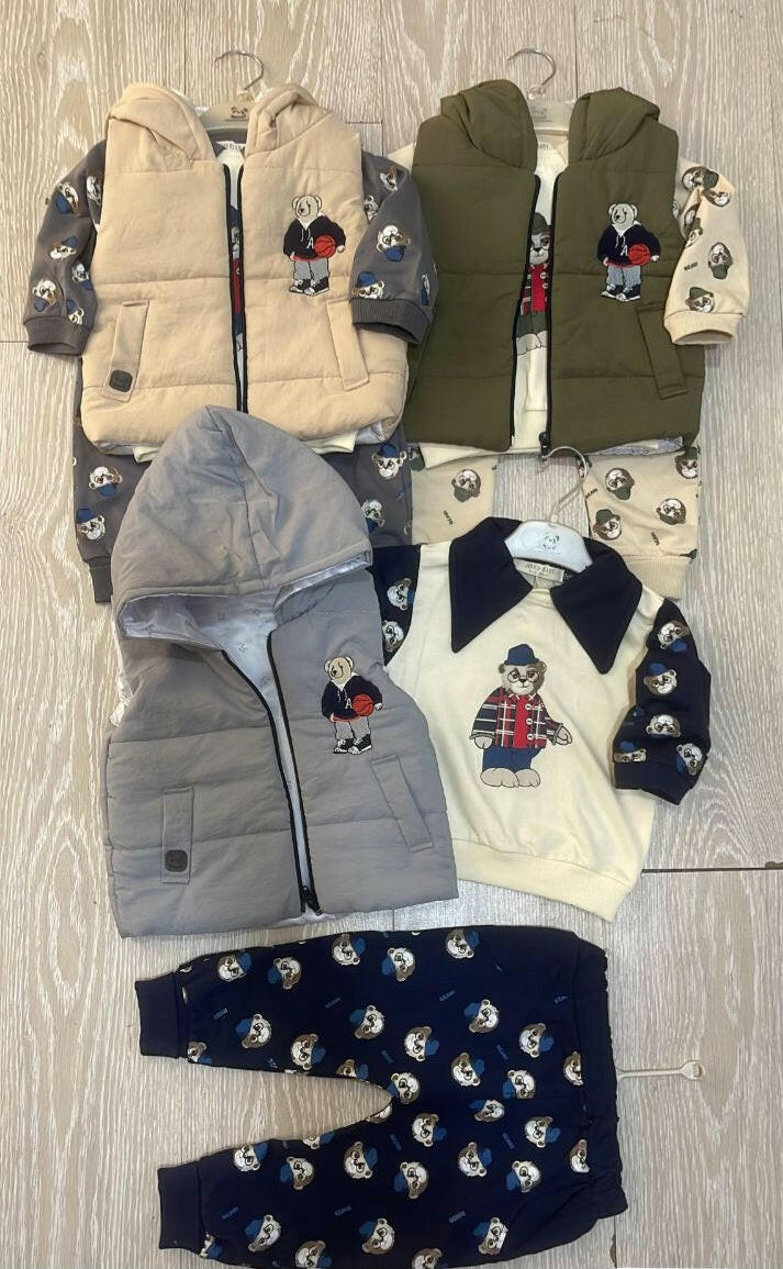 Ensemble 3 pièces pantalon jogging, t-shirt et veste l&