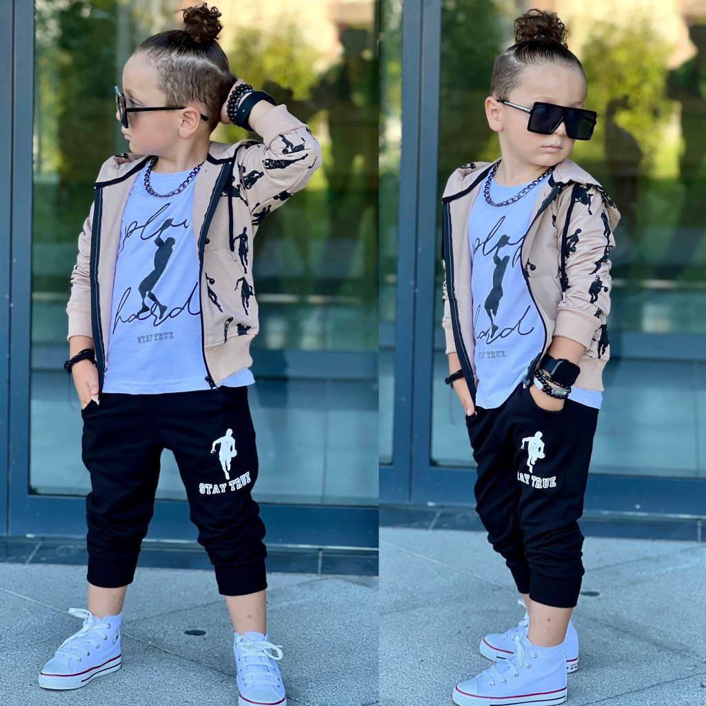 Ensemble pantalon jogging BASKETEUR 3 pieces de 3 à 10 ans - Karasmoode