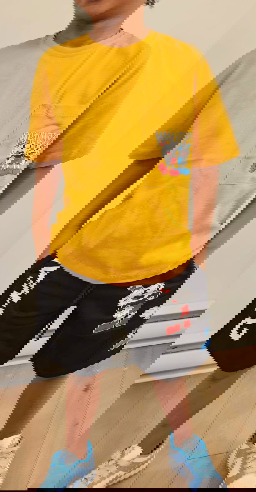 Ensemble short, bermuda et t-shirt imprimé WALLOP pour garcon de 5 à 14 ans - Karasmoode