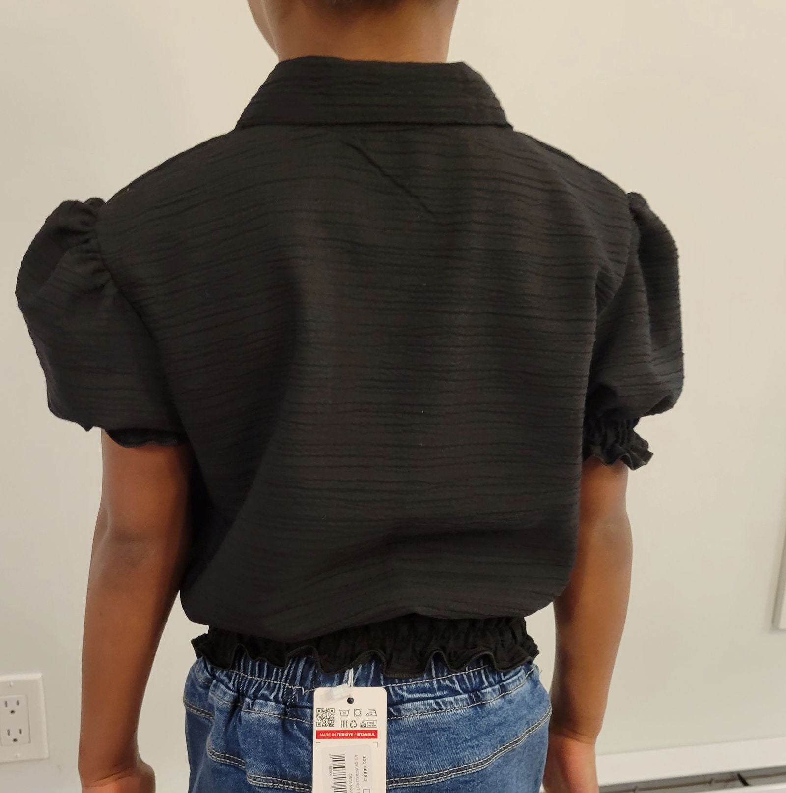HAUT Chemisier Noir pour fille de 9 à 14 ans - Karasmoode