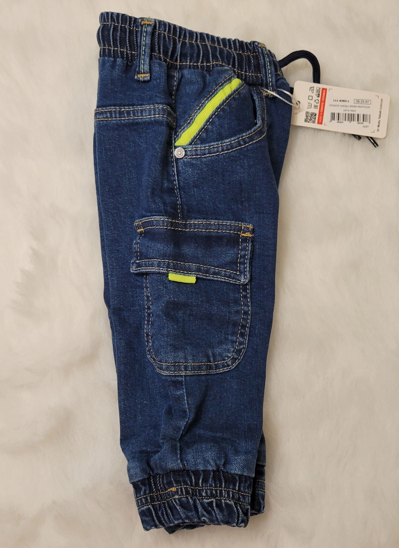 pantalon jean cargo pour bébé unisexe de 6 mois à 24 mois - Karasmoode