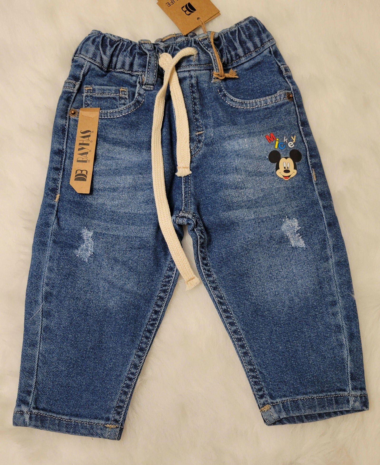 pantalon jean imprimé mickey pour bébé unisexe de 6 mois à 24 ans - Karasmoode