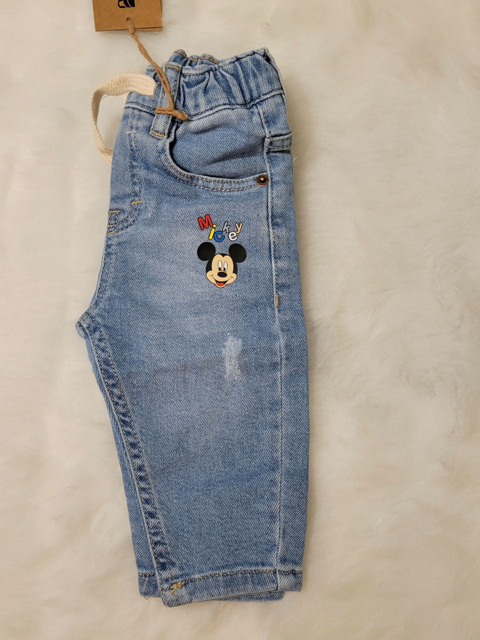 pantalon jean imprimé mickey pour bébé unisexe de 6 mois à 24 ans - Karasmoode