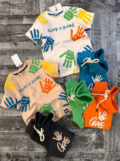 Ensemble 2 pièces pantalon jogging et t-shirt imprimé LAMAIN  pour enfant de 3 à 10 ans - Karasmoode