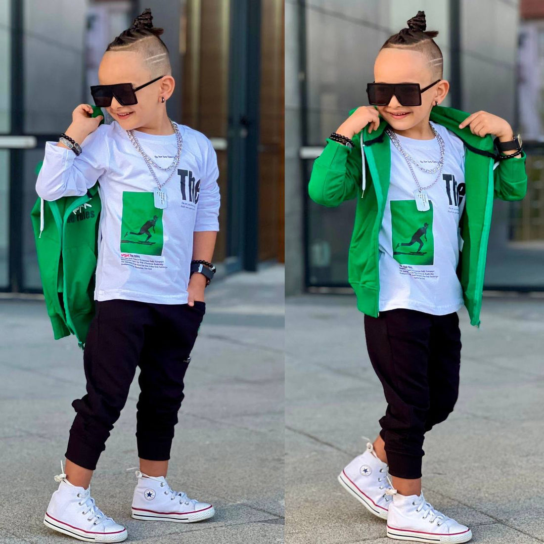 Ensemble 3 pièces pantalon jogging et veste pour enfant garçon de 3 à 10 ans - Karasmoode