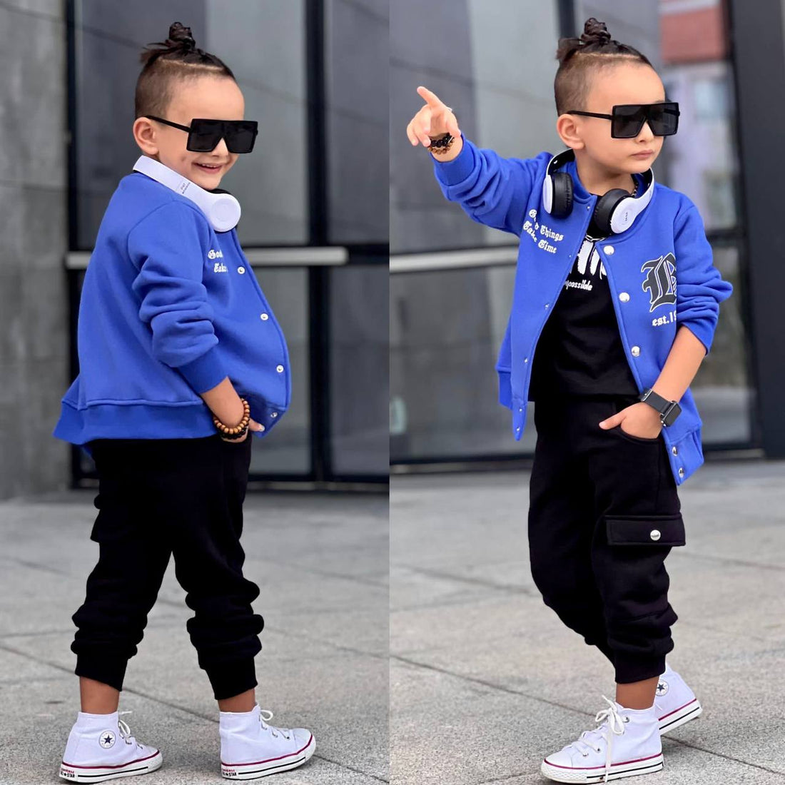 Ensemble 3 pièces pantalon jogging et veste pour enfant garçon de 3 à 10 ans - Karasmoode