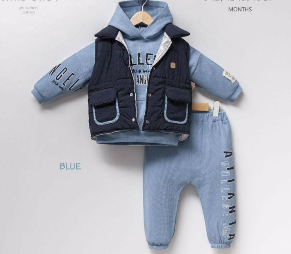 Ensemble 3 pièces pantalon jogging imprimé ATLANTA pour bébé garcon de 12 mois à 24 mois. - Karasmoode