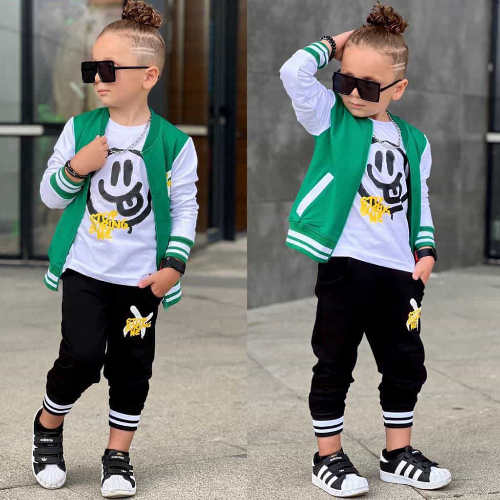 Ensemble 3 pièces pantalon jogging t-shirt et veste garçon de 4 à 12 ans - Karasmoode