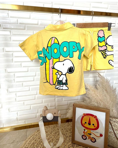 Ensemble short et t-shirt imprimé SNOOPY 2 pour garçon de 18 mois à 5 ans - Karasmoode